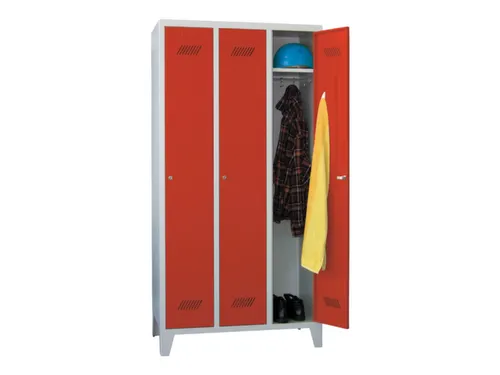 locker,HxBxD 1850x900x500mm,3vak,vak B 300mm,RAL7035,front RAL3000