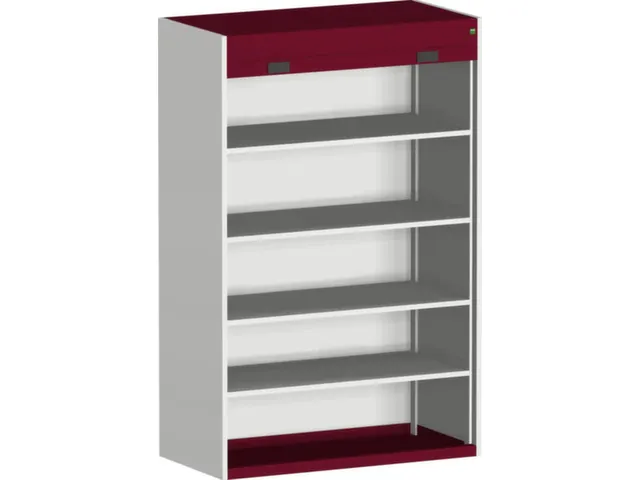 roldeurkast 2000x1300x650mm 4xStalen bodem cil.-slot RAL7035 RAL3004