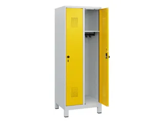 schoollocker,HxBxD 1630x600x500mm,2vak,vak B 300mm,draaigrendel,voeten - 1