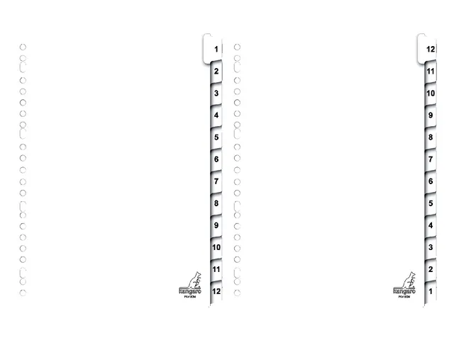 Intercalaires Kangaro 23 perf PK412CM numéro 1-12 carton