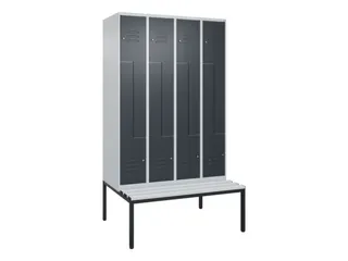 Z-garderobekast,HxBxD 2120x1200x815mm,8vak,vak B 300mm,cil.-slot - 1