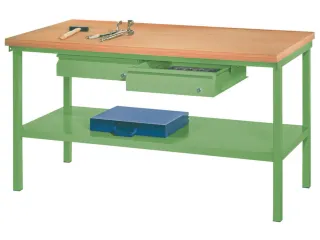 Werkbank 900x1500x700mm 2laden Frame/behuizing Ral6011 Front Ral7035 - 1