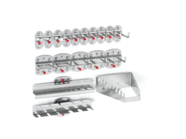 Haken Voor Geperforeerde Platen Assortiment 18-Delig Aluminium-Kleurig
