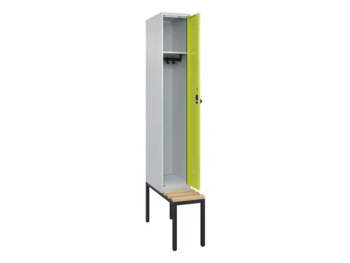 locker met bank,HxBxD 2120x300x815mm,1vak,vak B 300mm,draaigrendel