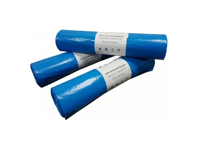 Afvalzak Container 65x140cm T70 blauw LDPE 10 Rol 240L