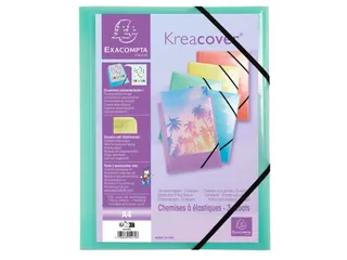 Elastomap Kreacover A4 3 Kleppen Assorti Pastel - 55