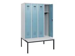 locker met bank,HxBxD 1950x1200x815mm,4vak,vak B 300mm,cilinderslot