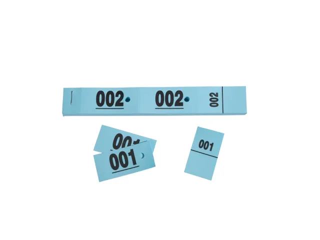 Garderobeblok 50 tickets 20x3 blauw