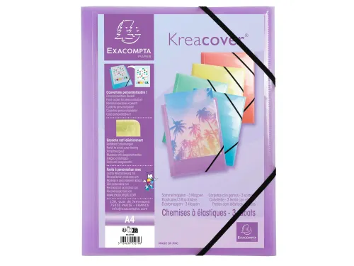 Elastomap Kreacover A4 3 Kleppen Assorti Pastel