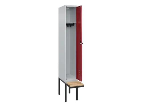 locker met bank,HxBxD 2120x300x815mm,1vak,vak B 300mm,draaigrendel