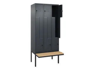 Z-garderobekast,HxBxD 2120x900x815mm,6vak,vak B 300mm,draaigrendel - 2