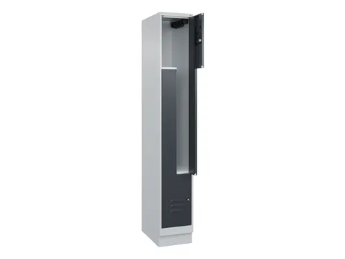 Z-garderobekast,HxBxD 1950x300x500mm,vak B 150/300mm,cil.-slot,sokkel