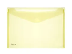 Enveloptas Foldersys A4 PP dwars transp geel A4 Velcro Envelop Geel