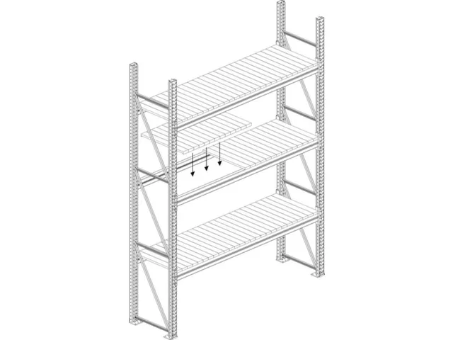 legbord van plaatstaal,v. palletstelling,BxD 3300x800mm