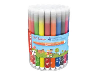 Viltstift STABILO Trio Jumbo 380 48 stuks assorti - 1