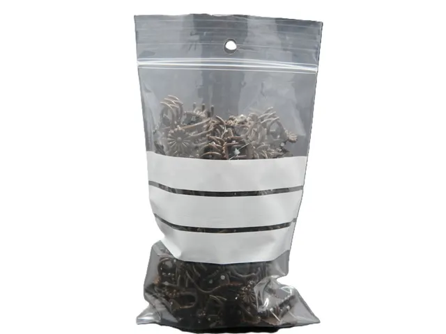 Sachet plastique zip transparent 160x230mm bande blanche 1000pcs