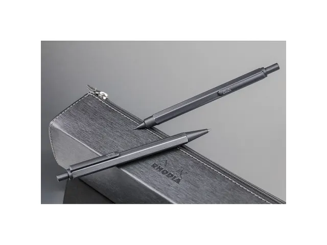 Rhodia scRipt zeshoekige balpen 0.7mm Aluminium Titanium Zwart