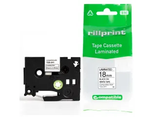 Labeltape Brother Compatible Tze-241 19Mm Zwart op Wit - 1