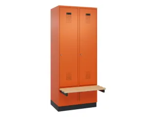 locker met bank,HxBxD 1950x800x815mm,2vak,vak B 400mm,cilinderslot - 2