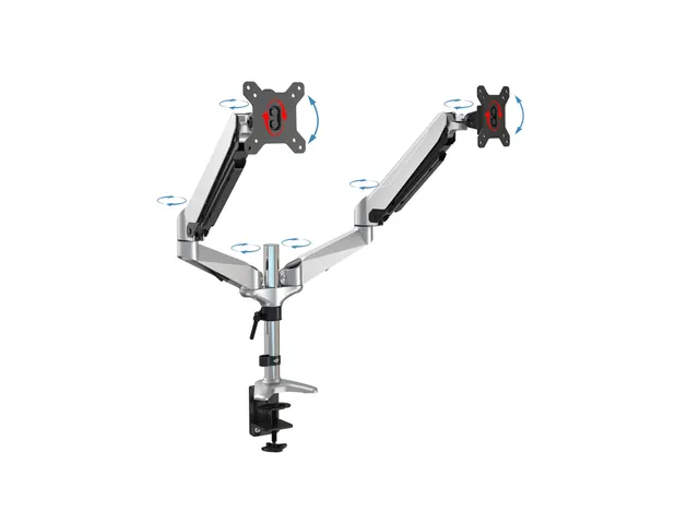 Bras 2 édrans 15-32 inch Vérin Argent