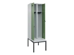 locker met bank,voor scheiding van kleding,HxBxD 2120x600x815mm,2vak