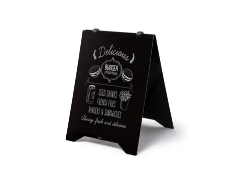 Stoepbord Grab & Grip Krijtbord BOND paneel 50x70cm Zwart Dubbelzijdig