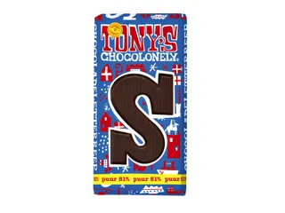 Chocoladeletter Tony's Chocolonely puur S 180gr - 1