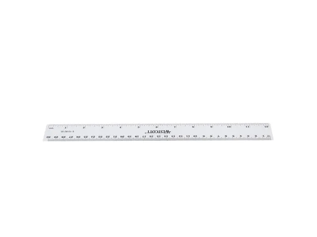 liniaal Westcott 30cm kunststof cm/inch verdeling
