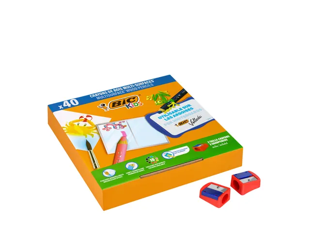 Kleurpotloden Bickids Multi Surface + 2 puntenslijpers ass 10kl 40st