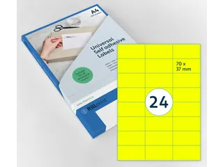 Etiket 70x37mm Fluor Geel 100 Vel - 1