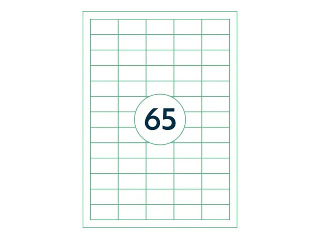 Etiketten Zelfklevend Wit 65 op A4 38x21.2mm 1000 Vel