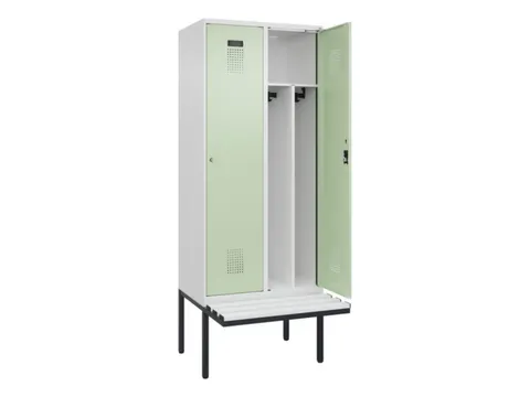 locker met bank,voor scheiding van kleding,HxBxD 2120x800x815mm,2vak
