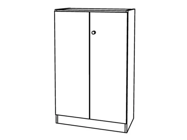 kantoorkast,HxBxD 1270x800x420mm,2xhouten vloer,3ordnerhoogte,romp wit