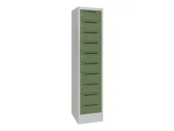 Postsorteerkast 1850x430x500mm 10 Vakken Ral7035 Front Ral6011
