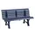 Kunststofbank 800x1500x450mm Zit H 450mm 13 Latten 2 Pootstellen Blauw