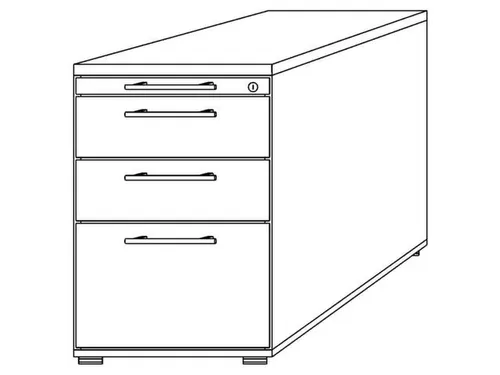 Ladenblok HxBxD 720-760x430x800mm Pennenlade 1 Hangmappenlade 2 Laden