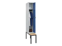 locker met bank,HxBxD 2120x300x815mm,1vak,vak B 300mm,draaigrendel