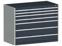 ladekast HxBxD 1000x1300x750mm 7laden romp RAL7035 front RAL7016