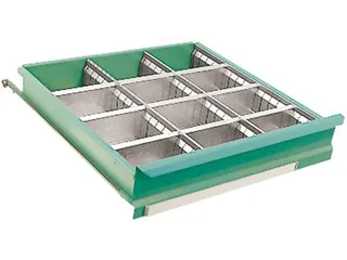 Stalen Verdeelgootjes Lade H 240mm 3-Delig 9 Dwars-/ 4 Lengteverdeler - 1