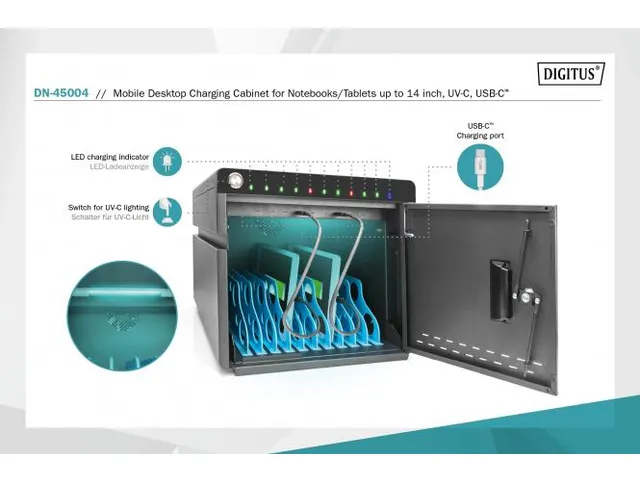 Mobiele Desktop Oplaadkast voor UV-C 10 Notebooks/Tablets tot 13''