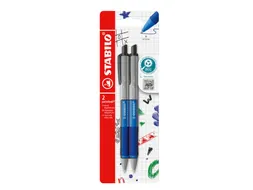 Balpen STABILO pointball colorful medium blauw blister à 2 stuks