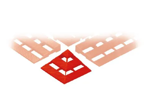 Hoekstuk Hd-pe Lxbxh 110x110x25mm Rood