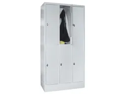lockerkast,HxBxD 1850x900x500mm,3x2vakken,RAL7035,front RAL7035