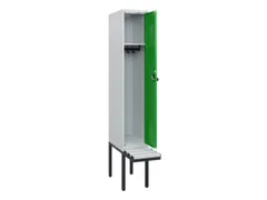 locker met bank,HxBxD 1950x300x815mm,1vak,vak B 300mm,draaigrendel
