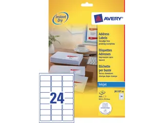 Etiket Avery J8159-40 63.5x33.9mm Inkjet Wit 960 stuks - 2