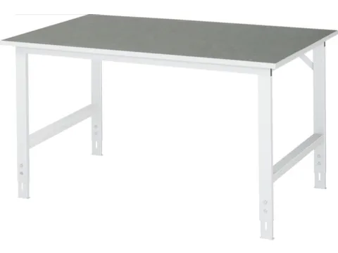 werkbank,HxBxD 760-1080x1500x1000mm,houtblad,m. linoleumlaag
