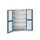 vitrinekast 2000x1300x550mm 4xStalen bodem romp RAL7035 front RAL5010