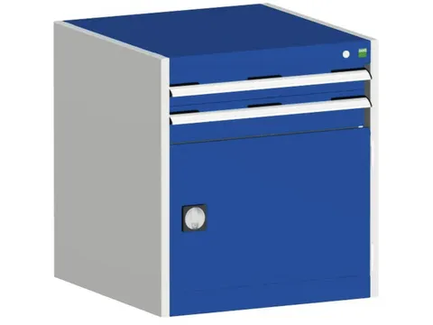ladekast HxBxD 700x650x525mm 2laden RAL7035 front RAL5010