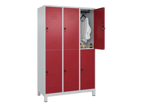 dubbeldekse locker,HxBxD 1950x1200x500mm,3x2vak.,vak B 400mm