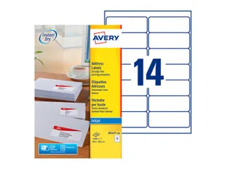 Etiket Avery J8163-100 99.1x38.1mm Inkjet Wit 1400 Stuks - 2